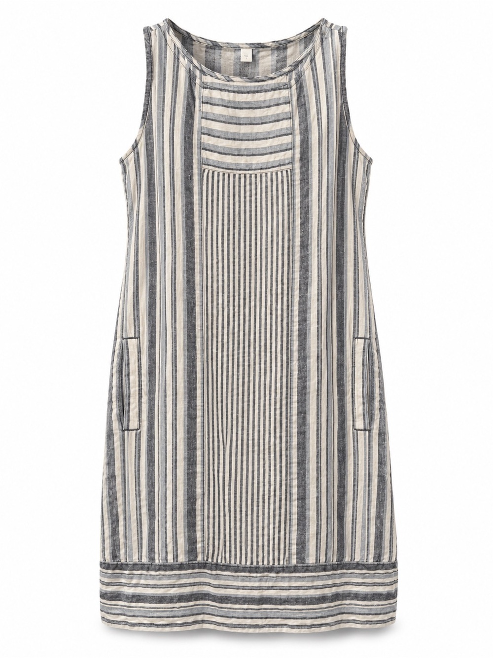J.Jill Love Linen Striped Sleeveless Shift Dress Size M Pockets 100% Linen - Picture 3 of 5